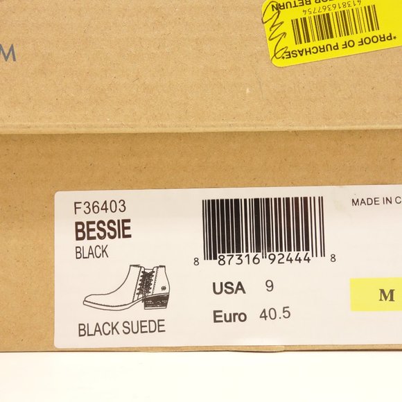 NWT BORN Bessie Ankle Boots Black Suede Leather - Picture 8 of 8